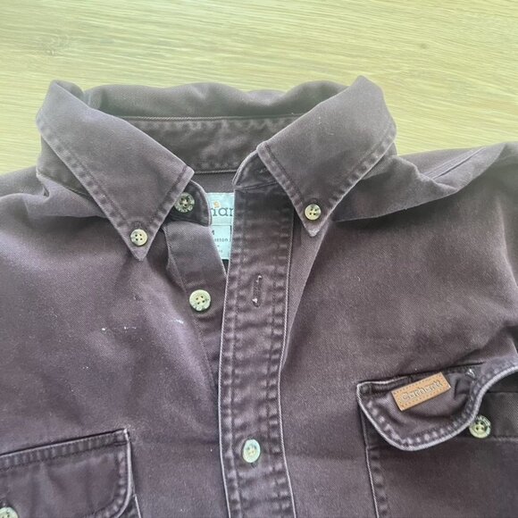 Vintage distressed Carhartt button down / shacket purple Medium - Picture 8 of 12